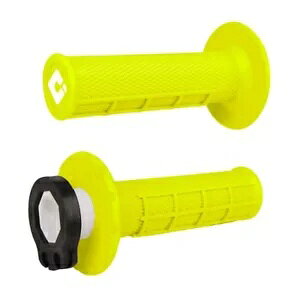 ODI MX ハーフ ワッフル ロック オン グリップ 蛍光イエロー 2ST/4ST モトクロス MX エンデューロ H36HWY ODI MX HALF WAFFLE LOCK ON GRIPS Fluro Yellow 2ST/4ST Motocross MX Enduro H36HWY