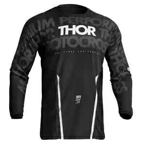 THOR 2024 pX gNX MX W[W m ubN/zCg 2910-7099 TCY L THOR 2024 PULSE Motocross MX JERSEY MONO Black/White 2910-7099 Size Large
