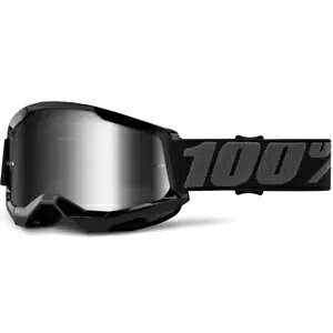 100% p[Zg Strata 2 S[O ubN ~[ Vo[ Y ONE-50028-00001 ***Vi*** 100% Percent Strata 2 GOGGLE BLACK Mirror Silver Lens ONE-50028-00001 ***NEW***