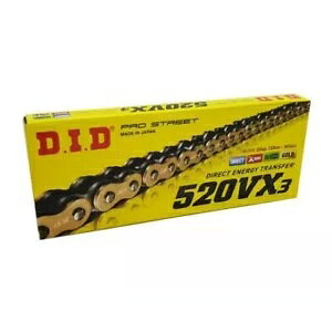 DID 520 VX3 S[h/ubN oCN`F[ MX _[goCN Nbv}X^[N 120N DID 520 VX3 GOLD/BLACK MOTORCYCLE CHAIN MX dirt bike Clip Master link 120 links
