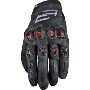 FIVE X^g G{ 2 J ubN/bh oCN O[u GFSTU2033 S TCY FIVE Stunt Evo 2 Camo Black/Red Motorcycle Gloves GFSTU2033 Size Small