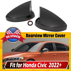 J[{bN hATCh~[Jo[ g z[X^C z_ VrbN 11th 2022+ɓK Carbon Look Door Side Mirror Covers Trim Horn Style Fits Honda Civic 11th 2022+