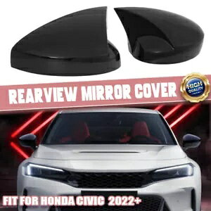 obN~[TCh~[Jo[ z[X^C z_ VrbN 11th 2022-2023 OXubN Rearview Side Mirror Cover Horn Style For Honda Civic 11th 2022-2023 Gloss Black