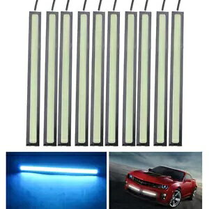 10 s[X/Zbgu[ 12V  LED Xgbv DRL fC^CjOCgtHO COB v쓮 10pcs/set Blue 12V Car LED Strip DRL Daytime Running Light Fog COB Lamp Driving