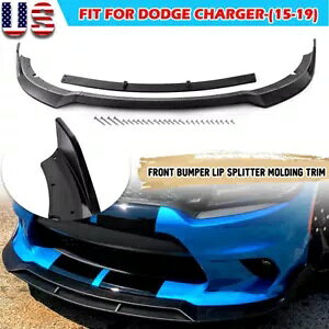 2015-2019 �_�b�W�`���[�W���[ SXT �t�����g�o���p�[���b�v�X�v���b�^�[�X�|�C���[�L�b�g�}�b�g�u���b�N For 2015-2019 Dodge Charger SXT Front Bumper Lip Splitter Spoiler Kit Matt Black �y���s�A���i�z