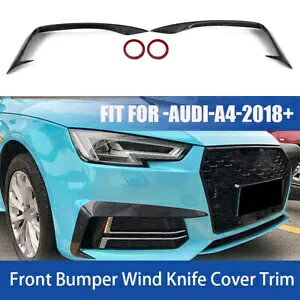 AJ[{t@Co[tgop[iCtJo[ϋvAEfB A4 2017-2018 19 REAL Carbon Fiber Front Bumper Wind Knife Cover Durable For Audi A4 2017-2018 19
