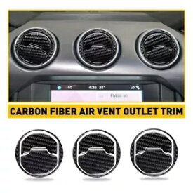 9 個カーボンファイバーベントエアトリムアウトレットカバー装飾フィットフォード 2015-20 マスタング R 9pcs Carbon Fiber Vent Air Trim Outlet Cover Decor Fit Ford 2015-20 Mustang R
