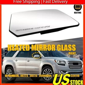 右 RH サイドミラーガラス加熱バックプレート付き 2009-2016 シボレー トラバース用 Right RH Side Mirror Glass Heated w/Back Plate For 2009-2016 Chevrolet Traverse