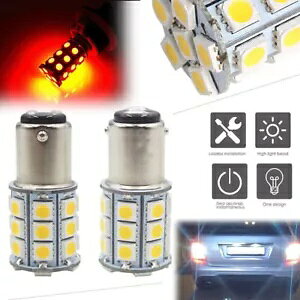 2x 27SMD BA15D Lr}{[g LED d 1004 1076 1142  20 ~[g * 48.5 ~[g 2x 27SMD BA15D Cabin Marine Boat LED Light Bulb 1004 1076 1142 Red 20mm*48.5mm