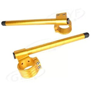yA 43mm I[goC + ENbvInho[tH[N`[ujo[TS[h Pair 43mm Motorcycle Left+Right Clip On Handlebar Fork Tube Universal Gold