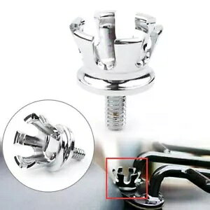 N[ CyA NE X^C AV[g {g ^u XN[ Lbv }Eg n[[ 96ȍ~p Chrome Imperial Crown Style Rear Seat Bolt Tab Screw Cap Mount for Harley 96-up