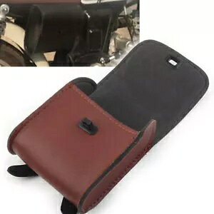 1x ユニバーサルバイクブラウンサドル荷物 Pu レザーサイドツールバッグストレージ 1x UniversalMotorcycle Brown Saddle Luggage Pu Leather Side Tool Bag Storage