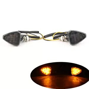 �X���[�N 2x LED �^�[���V�O�i�����C�g �C���W�P�[�^�[ �A���o�[ 12V �I�[�g�o�C ATV ���j�o�[�T���ɓK�� Smoke 2x LED Turn Signal Lights Indicator Amber 12V Fit Motorcycle ATV Universal �y���s�A���i�z