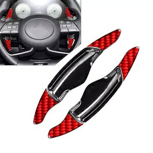 q_C Gg WFlVX G70 \i^pԂXeAO zC[ Vtg bJ[ GNXeV- Red steering wheel shift rockers extension for Hyundai Elantra Genesis G70 Sonata-