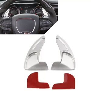 XeAOzC[VtgbJ[GNXeVA~_bWNCX[pVo[- Steering Wheel Shift Rocker Extension Aluminum Alloy for Dodge Chrysler Silver-