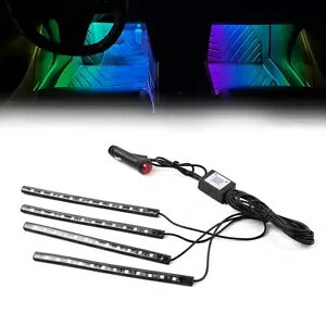 48LED 12V RGB �~���[�W�b�N�{�C�X�R���g���[���A�t���A���͋C���C�g�A�����t�b�g�����v- 48LED 12V RGB Music Voice Control, Floor Atmosphere Light, Decorative Foot Lamp- �y���s�A���i�z