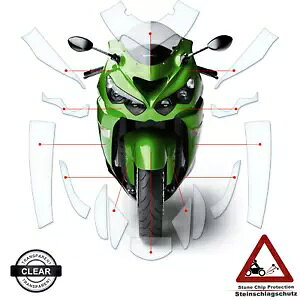 Kawasaki ZZR1400 / ZX14R 2012-2019 に適したペイントプロテクションフィルム クリア- Paint protection film suitable for Kawasaki ZZR1400 / ZX14R 2012-2019 clear-