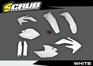 z_ CRF250X 2005-2018 zCgvX`bNLbg + tH[NK[h + LED Ae[Cg Honda CRF250X 2005-2018 White Plastics kit + fork guards + LED Rear tail light