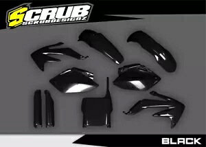 �z���_ CRF250R 2004 2005 �u���b�N�v���X�`�b�N�L�b�g + �t�H�[�N�K�[�h Honda CRF250R 2004 2005 Black Plastics kit + Fork guards