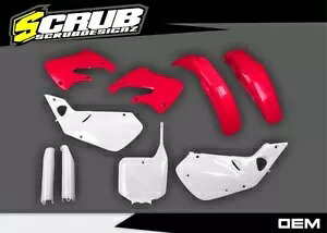 �z���_ CR125R 1998-1999 CR250R 1997-1999 OEM �J���[�v���X�`�b�N�L�b�g + �t�H�[�N�K�[�h Honda CR125R 1998-1999 CR250R 1997-1999 OEM color Plastics kit + Fork guards