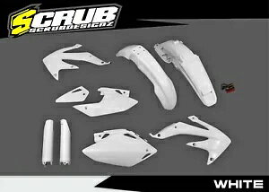 z_ CRF450X 2008-2017 zCgvX`bNLbg + tH[NK[h + LED e[Cg Honda CRF450X 2008-2017 White Plastics kit + Fork guards + LED Tail light