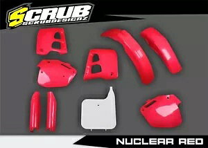 �z���_ CR125R 1991-1992 CR250R 1990-1991 ���b�h UFO �v���X�`�b�N�L�b�g + �t�H�[�N�K�[�h Honda CR125R 1991-1992 CR250R 1990-1991 Red UFO Plastics Kit + Fork Guards