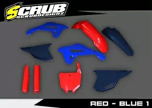 z_ CRF450R 2021-2024 CRF250R 2022-2024 vX`bNLbg + tH[NK[h bh & u[ Honda CRF450R 2021-2024 CRF250R 2022-2024 Plastic kit + Fork guards Red & Blue