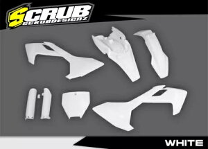 �n�X�N�o�[�i TC 65 2016-2023 �z���C�g�v���X�`�b�N�{�f�B�L�b�g + �t�H�[�N�K�[�h Husqvarna TC 65 2016-2023 White Plastics body kit + Fork guards