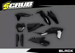 GAS GAS 2021 2022 2023 EC EC-F �u���b�N �v���X�`�b�N�L�b�g + �t�H�[�N�K�[�h GAS GAS 2021 2022 2023 EC EC-F Black Plastics kit + Fork guards