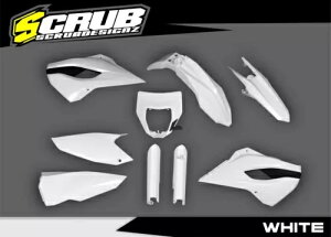 �n�X�N�o�[�i 2015 TE FE 125 250 300 350 450 501 �z���C�g�v���X�`�b�N�L�b�g + �t�H�[�N�K�[�h Husqvarna 2015 TE FE 125 250 300 350 450 501 White Plastics kit + Fork guards