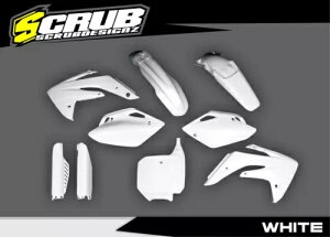 z_ CRF150R 2007-2024 zCg vX`bN Lbg + tH[NK[h Honda CRF150R 2007-2024 White Plastics kit + Fork guards