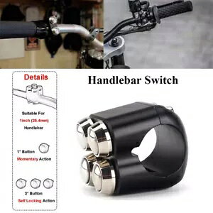 1 ''nho[ 4 {^^z[MXCb`n[[JtF[T[`bp[p 1'' Handlebar 4Button Momentary Horn Signal Switch For Harley Cafe Racer Chopper