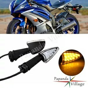 �t�����g 12 �{���g LED �^�[���V�O�i���C���W�P�[�^�����v�A���o�[���C�g���}�n FZ6 Fazer XJ6 Front 12V LED Turn Signal Indicator Lamp Amber Light For Yamaha FZ6 Fazer XJ6 �y���s�A���i�z
