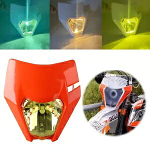 IWVFwbhCg DRL nC/[r[FY_[goCN EXC SMR TX TE FE Orange Shell Headlight DRL Hi/Lo Beam Yellow Lens For Dirt Bike EXC SMR TX TE FE