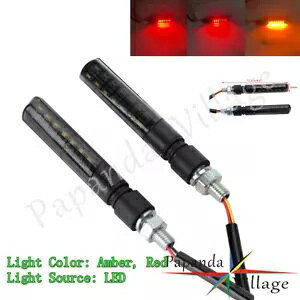 I[goCyAA^[VOiCgAo[bhLEDECJ[v Motorcycle pair Rear Turn Signal Light Amber Red LED Flowing Water Blinker Lamp