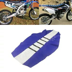 It[hu[&zCgObp[\tguXLXgCvV[gJo[}nJTLp Off-Road Blue&White Gripper Soft Rib Skin Stripe Seat Cover For Yamaha Kawasaki