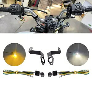 12V ~jtg LED ^[VOi DRL Cg uPbgt n[[X|[cX^[ RH1250S p 12V Mini Front LED Turn Signal DRL Light w/Bracket For Harley SportsterS RH1250S