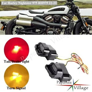 3 インチ LED スモークターンシグナルライト レッドブレーキテールライト ハーレーナイトスター 975 22up用 3'' LED Smoke Turn Signal Light Red Brake Tailight For Harley Nightster 975 22up