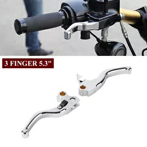 �N���[�� 3 �t�B���K�[ 5.3 �u���[�L �N���b�` ���o�[ �n�[���[ �_�C�i FXR2/3/4 CVO/SE '99-2000 �p Chrome 3 FINGER 5.3 Brake Clutch Lever For HARLEY Dyna FXR2/3/4 CVO/SE '99-2000 �y���s�A���i�z