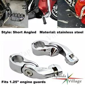 Kwasaki VULCAN VN400 VN800 VN900 �p�N���[���V���[�g�A���O���X�^�C���n�C�E�F�C�y�O�}�E���g Chrome Short Angled Style Highway Peg Mount For Kwasaki VULCAN VN400 VN800 VN900 �y���s�A���i�z