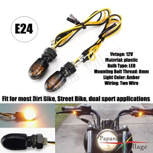 I[goC~j LED ^[VOiCWP[^[Ao[CgECJ[z_XYLɓK Motorcycle Mini LED Turn Signal Indicators Amber Light Blinker Fits Honda Suzuki