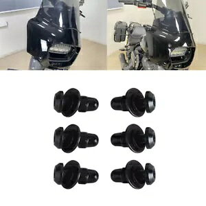 6 個ブラック T25 フロントフェアリングフロントガラスボルトネジハーレー MEM7371 7391 7401 6Pcs Black T25 Front Fairing Windscreen Bolts Screw For Harley MEM7371 7391 7401