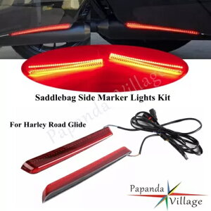 2 ԐF LED ThobOTCh}[J[vjOe[CgLbgn[[ FLHTK p 2Pc Red LED Saddlebag Side Marker Lamp Running Tail Lights Kit For Harley FLHTK