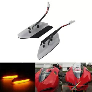 ׂĂ Ducati 959/1299 Panigale fp~[ubNIttg LED ECJ[ Mirror Block Off Front LED Turn Signals For All Ducati 959/1299 Panigale Models