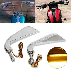 n[[\teCp LED V[PV^[VOijOCgt 2X CNC ~[ 2X CNC Axe Mirrors w/LED Sequential Turn Signal Running Light For Harley Softail