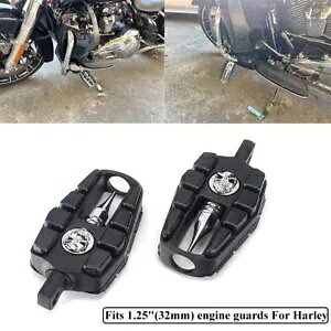 ubN tbgyO nCEFCyO}Eg 1.25C` GWK[h n[[ X|[cX^[ XLp Black Foot Pegs Highway Pegs Mount For 1.25" Engine Guards Harley Sportster XL