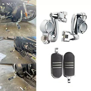 XeX| L&R TChtbgyOnCEFCyONvLbgn[[[hLOp Stainless Steel L&R Side Foot Pegs Highway Pegs Clamp Kit For Harley Road King