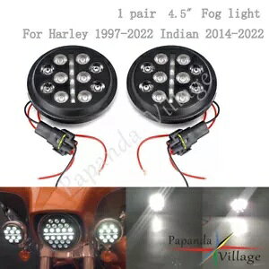 yAI[goCEh 4.5 C` LED wbhCg Hi/Lo vtHOCg Harley Dyna ɓK Pair Motorcycle Round 4.5" LED Headlight Hi/Lo Lamp Fog Light Fits Harley Dyna
