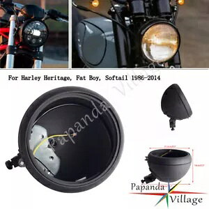 7C`I[goCwbhCgnEWOdoPbggJo[n[[we[WɓK 7" Motorcycle Headlight Housing Bulb Bucket Retro Cover Fits Harley Heritage