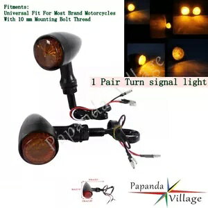 2X e LED Ao[ ^[ VOi CWP[^[ Cg ECJ[ 10mm n[[ XYLp 2X Bullet LED Amber Turn Signal Indicator Lights Blinker 10mm For Harley Suzuki